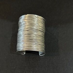 Silver Tone Wire Wrapped Cuff Bracelet
